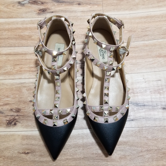 Valentino Garavani Leather Rockstud Ballerina - Picture 3 of 8